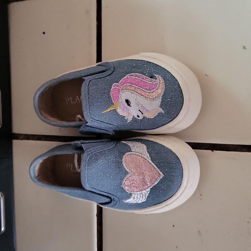 Blue unicorn kids shoes size 7